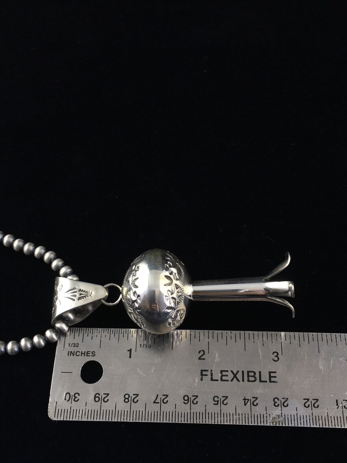 Navajo Sterling Silver Naja Necklace Pendant | 3" | Authentic Native American Handmade | 10048 - Masha USA