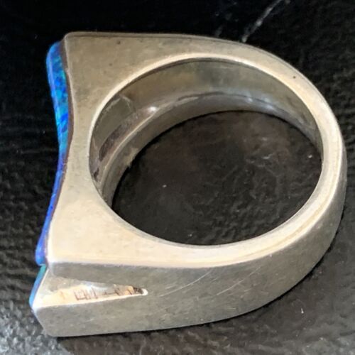 Navajo Blue Opal Inlay Band Ring | Sz 5.5 | Authentic Native American Handmade | 12418