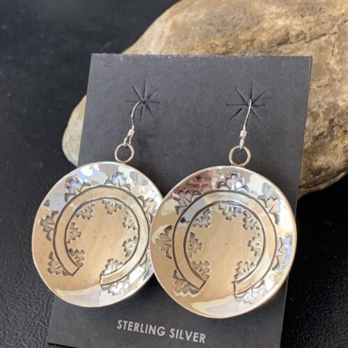 Navajo Basket Weave Earrings | Sterling Silver | Authentic Native American Handmade | 10758