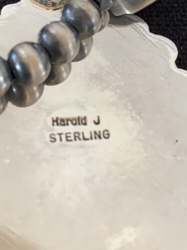 Men's Sterling Silver Turquoise #8 Pendant | Navajo Pearl Necklace | Authentic Native American Handmade | 207