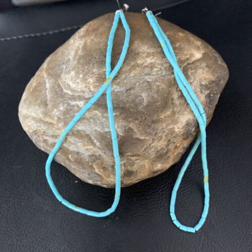 Navajo Silver Heishi Beads Turquoise Earrings | Sterling Silver | 5" | 13504