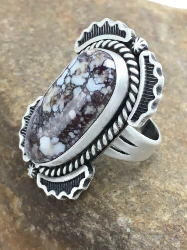 Navajo Wild Horse Turquoise Ring | Sterling Silver | Sz 7 | Authentic Native American Handmade | 12063