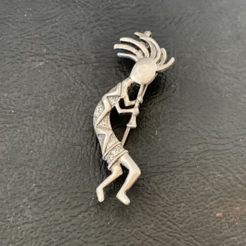Native American Navajo Kokopelli Pin Pendant | Sterling Silver | Authentic Handmade | 12277