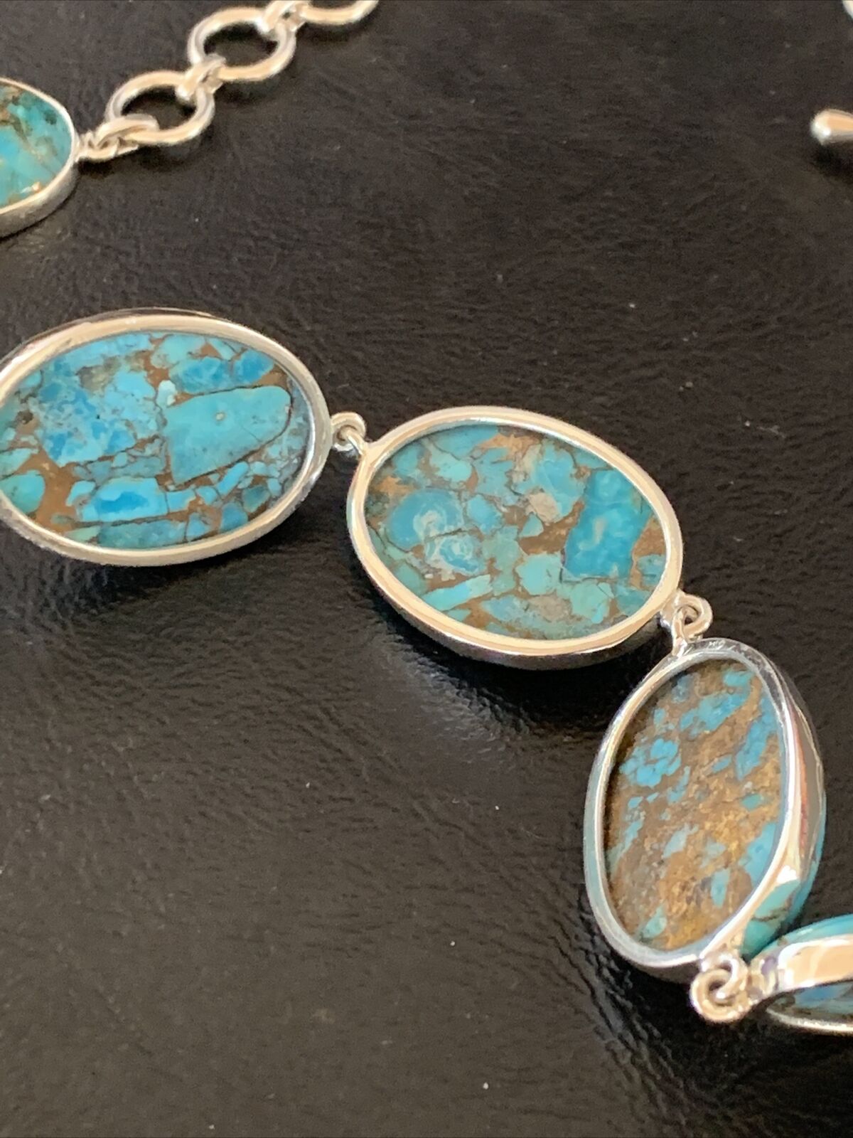 Navajo Blue Mojave Turquoise Pendant Necklace | Sterling Silver | 18" | Authentic Native American Handmade | 11635