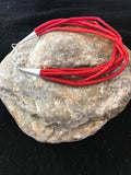 Navajo Red Stabilized Coral Liquid Heishi Sterling Bracelet | 5-Strand | 7" | 13607