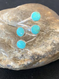 Navajo Blue Kingman Turquoise Multi-Stone Ring | Authentic Native American Sterling Silver | Sz 6 | 12458