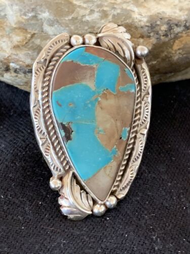 Native American Men's Navajo Blue Royston Turquoise Ring | Sterling Silver | Sz 9 | 676