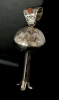 Southwestern Sterling Silver Spiny Naja Pendant Necklace | 4" | Authentic Native American Handmade | 10456
