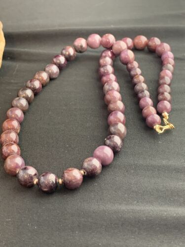 Native American Handmade Gold Filled Ruby Bead Necklace | Natural | 20" | 00186