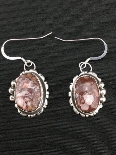 Southwestern Navajo Wild Horse Turquoise Earrings | Sterling Silver | 1" | 1268