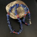 Men's Navajo | Lapis Lazuli Spiny Strand Necklace | Sterling Silver | 18" | Authentic Native American Handmade | 13572