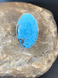 Navajo Blue Kingman Turquoise Ring | Sterling Silver | Sz 5 | Authentic Native American Handmade | 10488