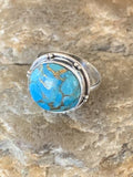 Mojave Blue Turquoise Ring | Navajo Sterling Silver | Sz 6 | Authentic Native American Handmade | 11424