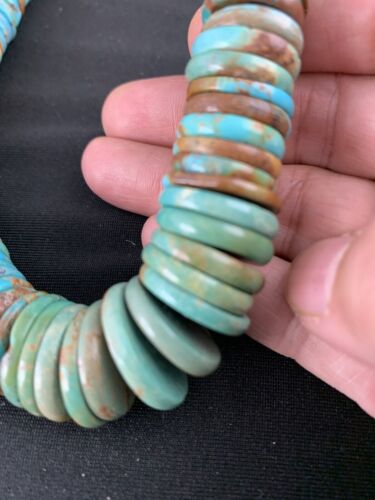 Navajo Sterling Silver Necklace with Southwestern Blue Green Turquoise | 20" | Graduated | Authentic Native American Jewelry