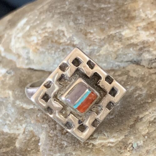 Native American Women's Navajo Sugilite Spiny Oyster Inlay Ring | Sz 6.5 | 13128