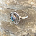 Native American Women's Navajo Blue Turquoise Sugilite Inlay Ring | Sz 6 | 11179