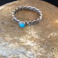 Navajo Blue Turquoise Old Pawn Ring | Sterling Silver | Sz 2.5 | Authentic Native American Handmade | 13175