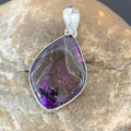 Navajo Purple Sugilite Pendant | Sterling Silver Pearls | 1.50" | Authentic Native American Handmade | 10928
