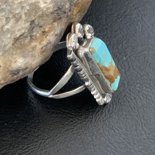 Native American Men's Sterling Silver Blue Turquoise #8 Ring | Sz 9.5 | 02169