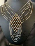 Gold-Filled Liquid Silver Heishi Necklace | 7-Strand Sterling Silver Tube | 18" | 12633