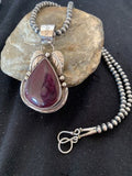 Navajo Purple Spiny Oyster Pendant | Sterling Silver | Authentic Native American Handmade | 804