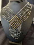 Gold Filled Liquid Silver Heishi Necklace | 7 Strand Sterling Silver Tube | 18" | 12632
