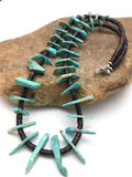 Navajo Green Turquoise & Bone Bead Necklace | Sterling Silver | 20" | Authentic Native American Handmade | 4360