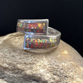 Native American Navajo Red Opal Inlay Ring | Sterling Silver | Sz 14.5 | 14584