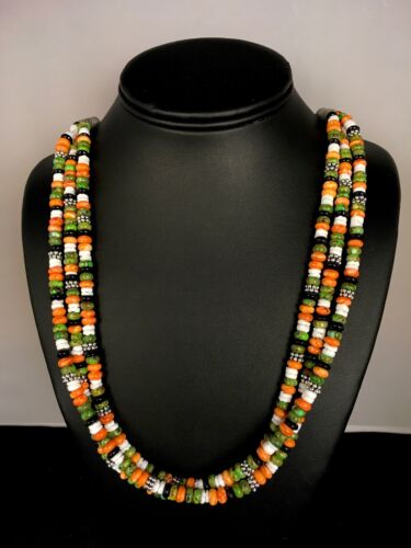 Native American Turquoise & Spiny Oyster Necklace | Sterling Silver | 8743