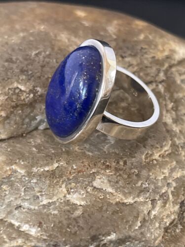 Southwestern Navajo Blue Lapis Lazuli Ring | Sterling Silver | Sz 4 | 10514