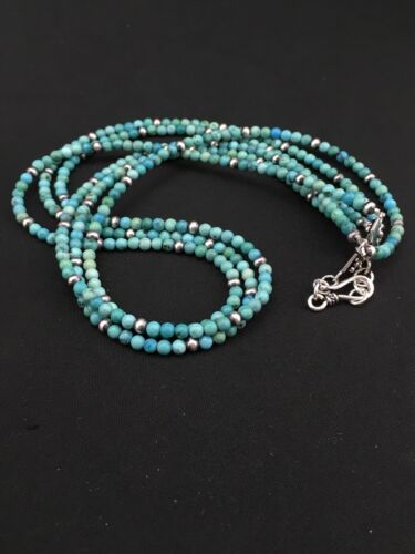 Southwestern 3-Strand Multi-Color Turquoise Necklace | Sterling Silver | 21" | 1097