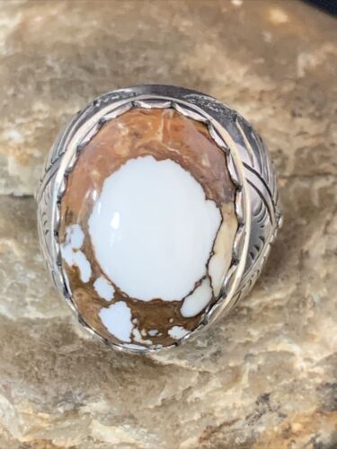 Southwestern Men's XL Ring | Wild Horse Turquoise | Sterling Silver | Sz 8.5 | 13775