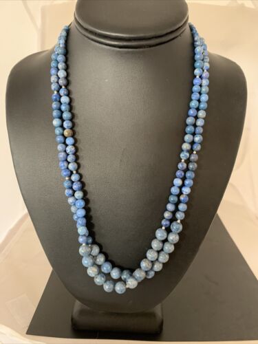 Native American Denim Lapis Bead Necklace | Sterling Silver | 21" | 1260