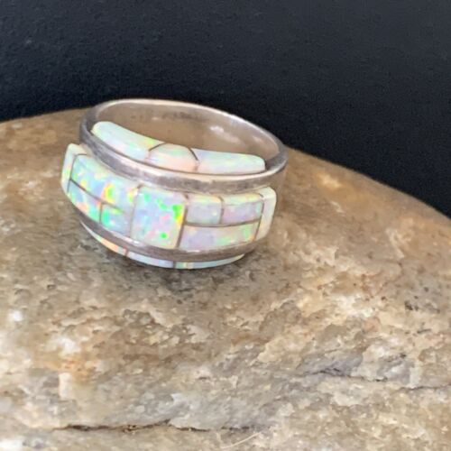 Navajo Pink Opal Inlay Band Ring | Sz 6 | Authentic Native American Handmade | 12403