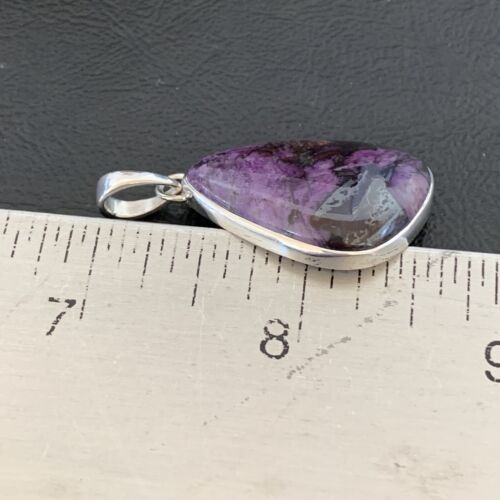 Navajo Pearls Purple Sugilite Pendant | Sterling Silver | 1.50" | Authentic Native American Handmade | 10927