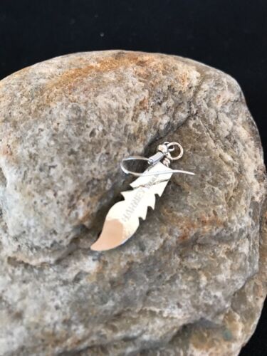 Navajo Coral Inlay Feather Earrings | Sterling Silver | Authentic Native American Handmade | 2007