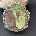Navajo Men's Bracelet | Sterling Silver Green Gaspeite | Authentic Native American Handmade | 2047