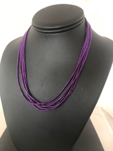 Navajo Sugilite 5-Strand Stabilized Tube Heishi Necklace | Sterling Silver | Authentic Native American Handmade | 8489