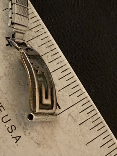 Authentic Native American Hopi Sterling Silver Watch Tips Band | Bear Paw Design | Vintage Women's Jewelry | Old Pawn | 1447