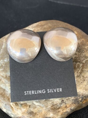 Old Pawn Women's Southwestern Oval Stud Earrings | Sterling Silver | 1" | 13004