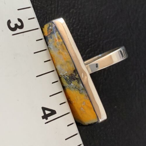 Southwestern Navajo Yellow Bumble Bee Jasper Ring | Sterling Silver | Sz 7 | 11547