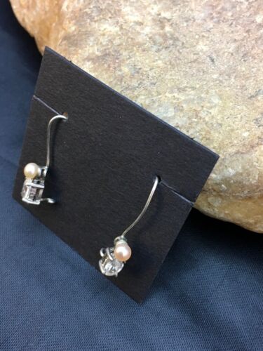 Native American Mother of Pearl Earrings | Navajo Sterling Silver | Authentic Handmade | 8610