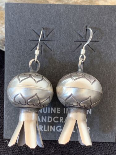 Native American Navajo Pearls Naja Earrings | Sterling Silver | 1" | 01044