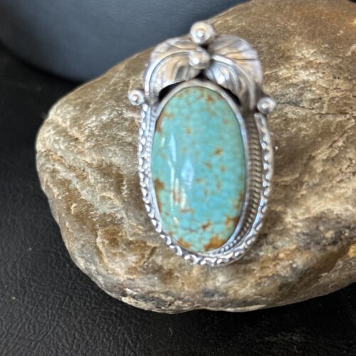 Navajo Blue Turquoise #8 Rings | Sterling Silver | Sz 10 | Authentic Native American Handmade | 14292