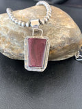 Navajo Pearls Purple Spiny Oyster Pendant Necklace | Sterling Silver | Authentic Native American Handmade | 10947