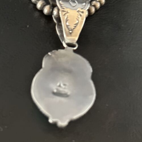 Navajo Blue Golden Hills Pendant Necklace | Sterling Silver | Authentic Native American Handmade | 14651