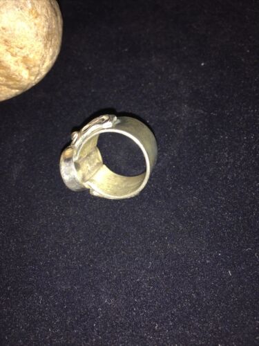 Southwestern Navajo White Mabe Pearl Ring | Sterling Silver | Sz 8 | 01726