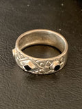 Navajo Men's Sterling Silver Black Onyx Ring | Sz 10 | Authentic Native American Old Pawn | 10802
