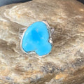 Navajo Blue Kingman Turquoise Ring | Sterling Silver | Sz 8 | Authentic Native American Handmade | 13541
