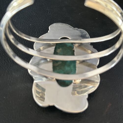 Southwestern Sterling Silver Blue Turquoise Cuff Bracelet | Authentic Native American Handmade | 14324